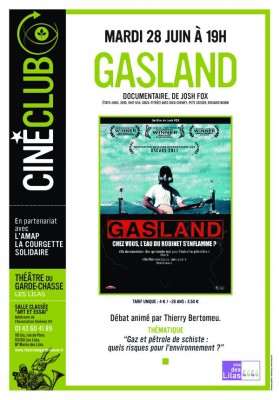 Ciné-club Gasland, mardi 28 juin, 19h au Garde-Chasse
